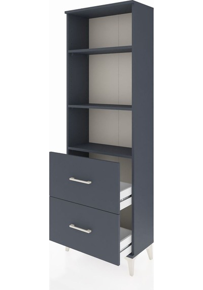 Arges Dolap 3 Raflı 2 Çekmeceli 60x30x182 Antrasit-antrasit Antrasit