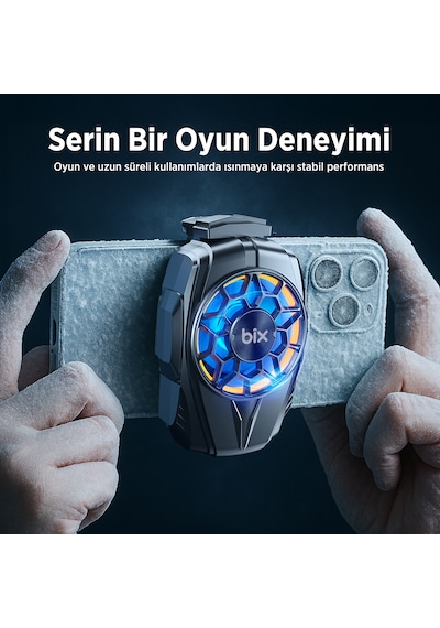 Bix Bxcp04g Klipsli Ultra Sessiz Güçlü Telefon Soğutucu Fan Siyah