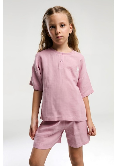 U.s. Polo Assn. Kız Çocuk Pembe Şort Takım Us2093 Pembe