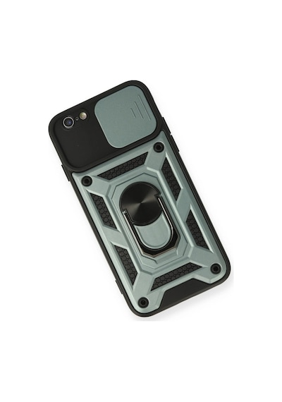 Apple Uyumlu, iPhone  6 Kılıf Pars Lens Yüzüklü Silikon - Yeşil