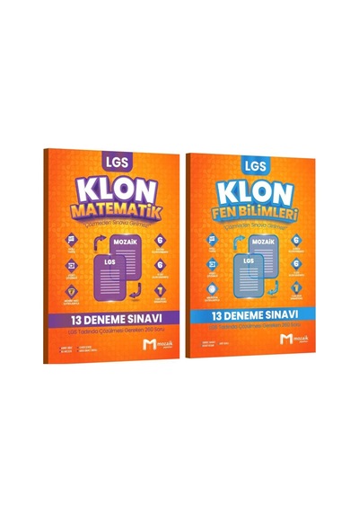 Mozaik Yayınları 8. Sınıf Lgs Matematik Ve Fen Bilimleri 26'lı Klon Branş Deneme Seti 2 Kitap