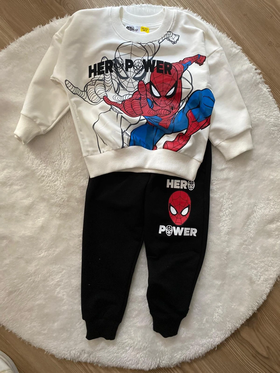 Cg Kids Spiderman Örümcek Adam Blackwhite 2 Iplik Kumaş Erkek Çoc Siyah - Beyaz