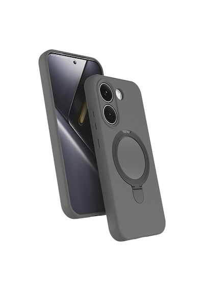 Teleplus Xiaomi Poco X8 Pro Kılıf Samara Yüzüklü Manyetik Araç Tutucu Kılıf Gri