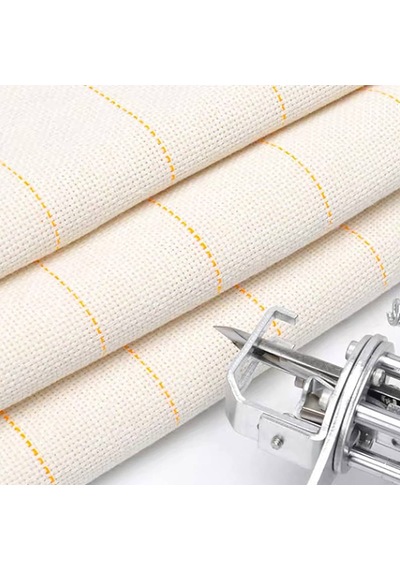 Tufting Kumaşı - 3 Metre Standart Ende - Keşiş Bezi - Panç Kumaşı - Punch Kumaşı - Monks Cloth Krem Bej