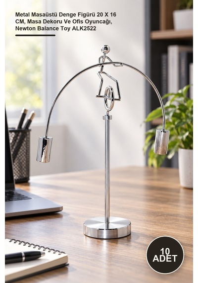 10 Adet Newton Denge Adam Metal Masaüstü Denge Figürü 20 X 16 Cm, Masa Dekoru Ve Ofis Oyuncağı, Newton Balance Toy Alk2522 1