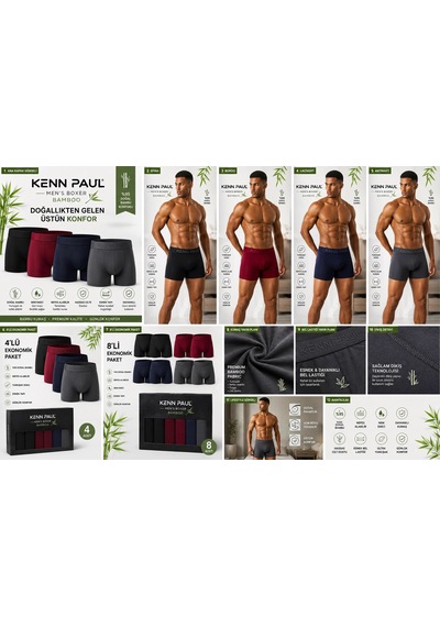Kenn Paul Bambu Erkek Boxer Lacivert