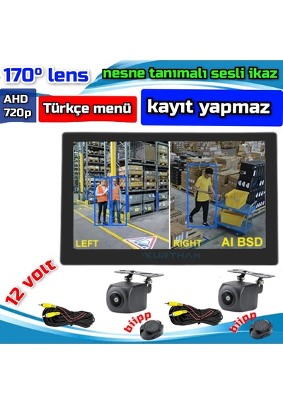 7'' Kayıtsız Ekran 2 Ad Araç Ve Yaya Tanıma Sesli İkazlı Kamera