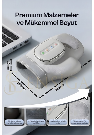 5 Seviyeli Elektrikli El Masajı Sıcak Kompres Masajı Hava Sıkıştırma Titreşim Masajı Parmak Masajı Beyaz