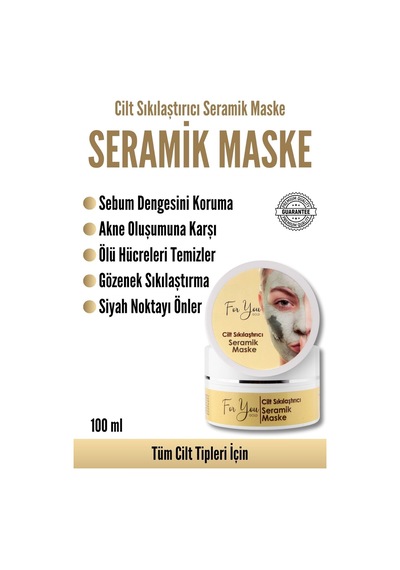 Gözenek Sıkılaştırıcı, Akne-sivilce Karşıtı, Cilt Sıkılaştırıcı, Seramik Kil Maskesi 100 Ml