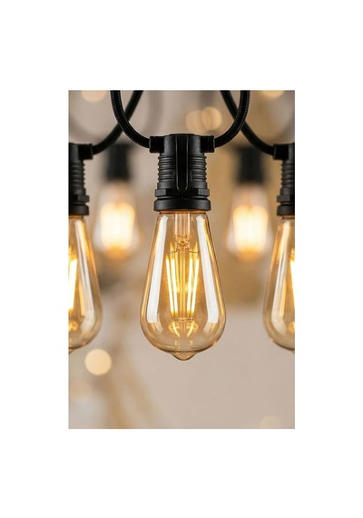 5 Metre Sabit Yanan Modlu 10 Ampul Parti Organizasyon Iç &amp Dış Mekan 2700k Led Aydınlatma Uzatma Beyaz