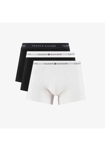 Tommy Hilfiger Microfibre Logo Erkek Siyah/beyaz 3'lü Boxer Um0um03523 Siyah