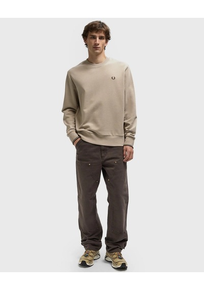 Fred Perry M7535 Crew Neck Erkek Sweatshirt Bej