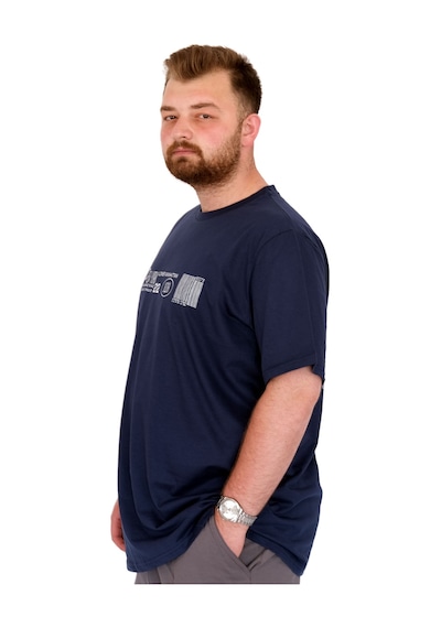 Mode Xl Büyük Beden Erkek T-shirt Bisiklet Yaka Nyc New York U25019 İndigo İndigo