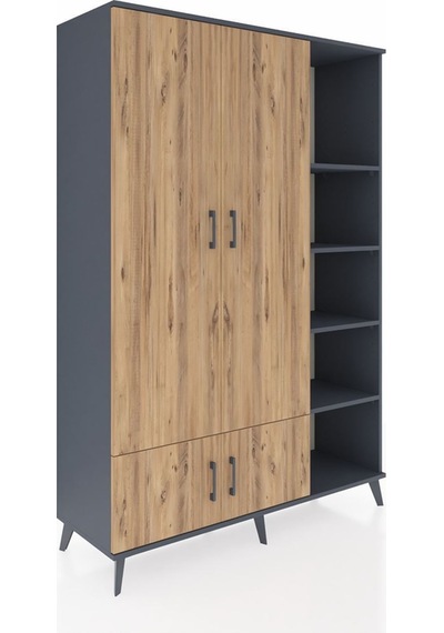 Hyperion Dolap 6 Raflı 4 Kapaklı Tek Askılı 132x44x195 Antrasit-çam/antrasit Atlas Çam/antrasıt Hyperion Dolap 6 Raflı 4 Kapaklı Tek Askılı 132x44x195 Antrasit-çam/antrasit Atlas Çam/antrasıt