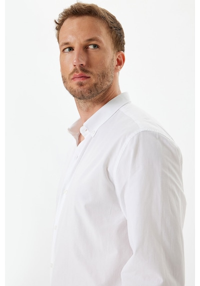 Koton Uzun Kollu Pamuklu Slim Fit Gömlek Beyaz Koton Uzun Kollu Pamuklu Slim Fit Gömlek Beyaz