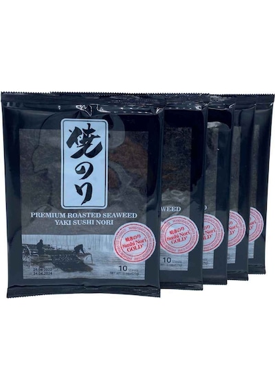 Seafood Sushi Yosunu Yaki Sushi Nori Gold Premium 10 Yaprak X 5 Paket