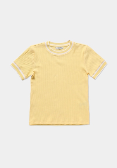 Colin's Colins Slim Fit Yuvarlak Yaka Düz Kadın Sari Kısa Kol Tişört Cl1080063 Q1.v1 Ylw Sarı