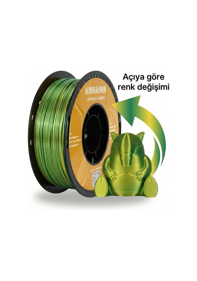 Çift Renkli Silk Pla 1.75 Mm 1kg Sarı Yeşil - Bukalemun Etkili Parlak Yüzey