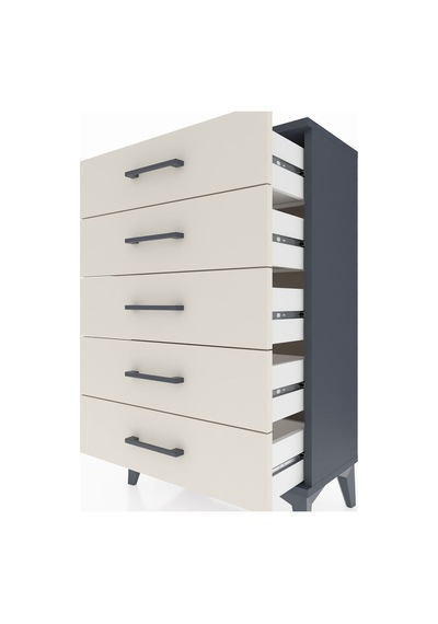 Arges Komodin 5 Çekmeceli 60x30x96 Antrasit-aytaşı Antrasit