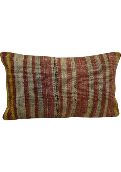 Zehra Abla Halı Yeni El Dokuma Dekoratif Lumbar Kilim Kırlent Yastık Kılıfı 6150