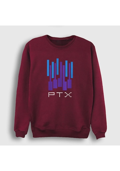 Presmono Unisex Ptx Pentatonix Sweatshirt Bordo