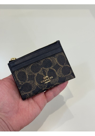 Coach Mini Id Skinny Case Kartlık-cüzdan Siyah - Altın