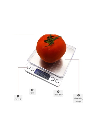 Kuhı Elektronik 3 Kg Kapasiteli Dijital Hassas Kantar Mutfak Tartısı Terazi Çok Renkli
