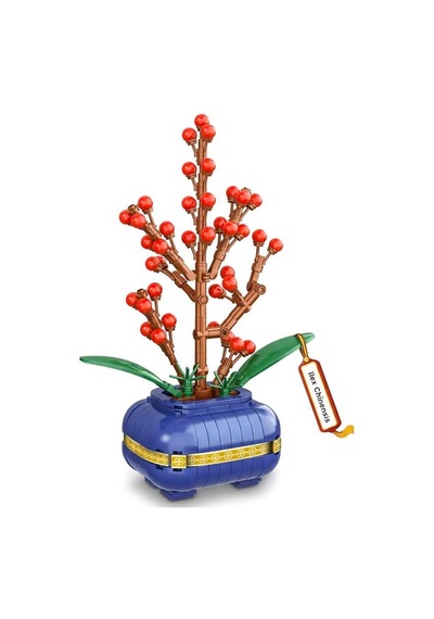 Toys E Toys Plant Bonsai Collection Ilex Chinensis Kırmızı Meyveli Bonsai Yapı Blok Seti 360 Parça 33041
