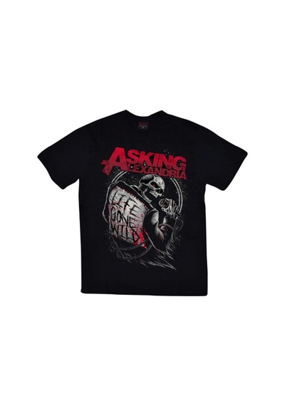 Stoned&Fame Unisex Siyah Asking Alexnadria Baskılı T-shirt SIYAH