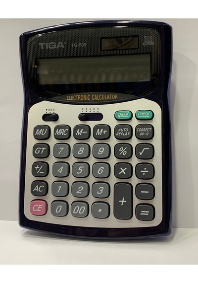 Tiga Hesap Makinası Masa Üstü 12 Haneli-tg-505 Gri