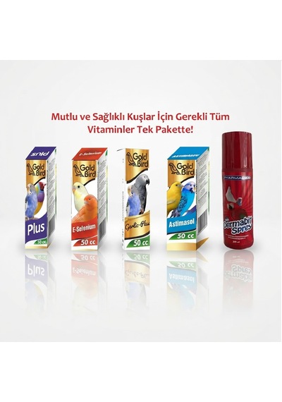Kafes Kuşları İçin Vitamin Seti Ve Dermo Bit Spreyi 200 Ml