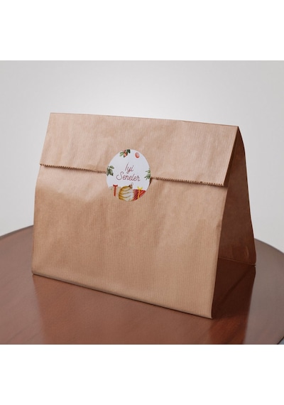 Yılbaşı Temalı İyi Seneler Sticker Seti, Yeni Yıl Hediye Paketlem Çok Renkli