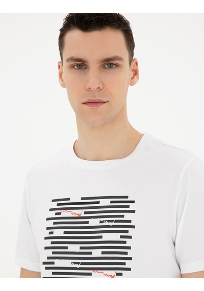 Pierre Cardin Erkek Beyaz Tişört 50280950-vr013 Beyaz