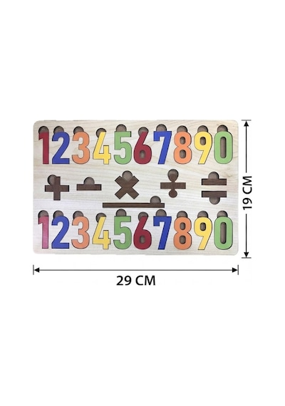Renkli Sayılar Ve İşlemler 27 Parça Eğitici Ahşap Puzzle Zeka Geliştirici Matematik Puzzle Oyunu
