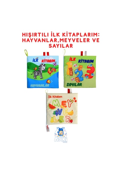 Ankitoys Hayvanlar - Sayılar ve Meyveler Hışırtılı Kitap Seti