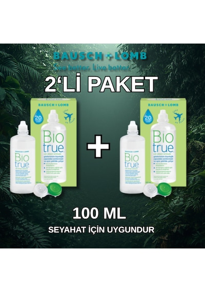 Bausch & Lomb Bio True Lens Solüsyonu 2'li Paket 100 Ml