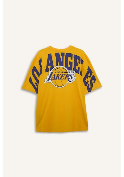 Defacto Nba Los Angeles Lakers Oversıze Bisiklet Yaka Kısa Kollu Tişört C4465ax26spyl113 Sarı-yl113