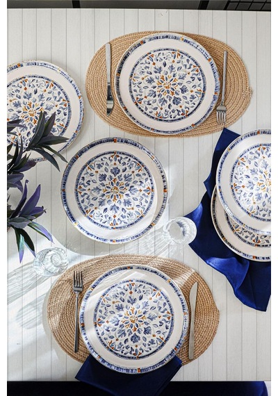 Lexroo Sapphire Nordic Servis Tabağı 28 Cm 6 Adet 22743 Çok Renkli