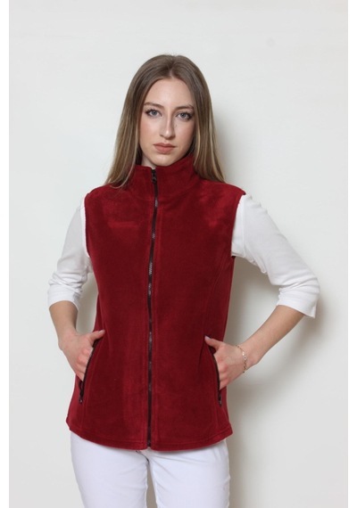 CottonCool Kadın Polar Yelek Bordo