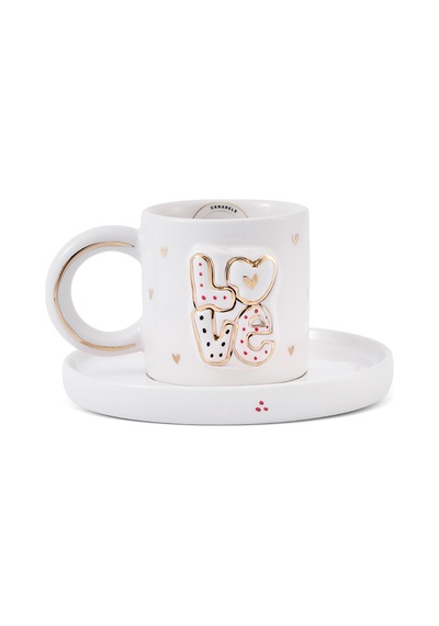 Canarels Love 2 Parça Tek Kişilik Kahve Fincan Takımı 90 Ml Çok Renkli