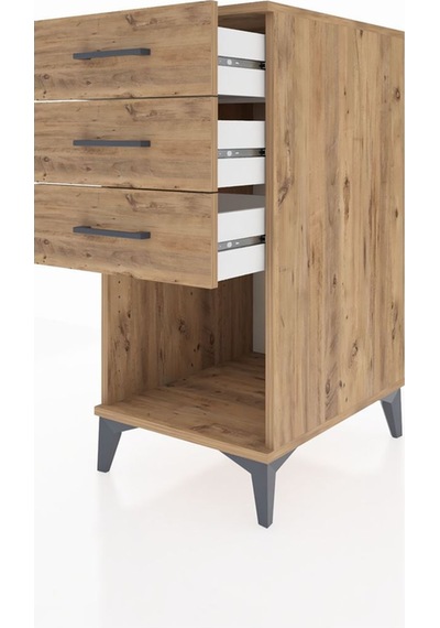 Kronos Komodin 3 Çekmeceli 44x59x96 Çam-çam Atlas Çam