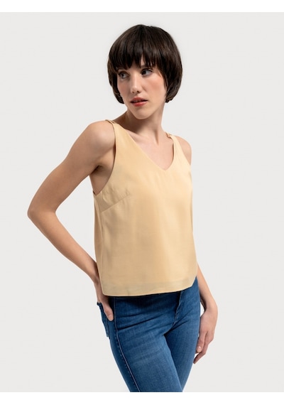 Regular Fit Kadın Bluz K.kol Bej