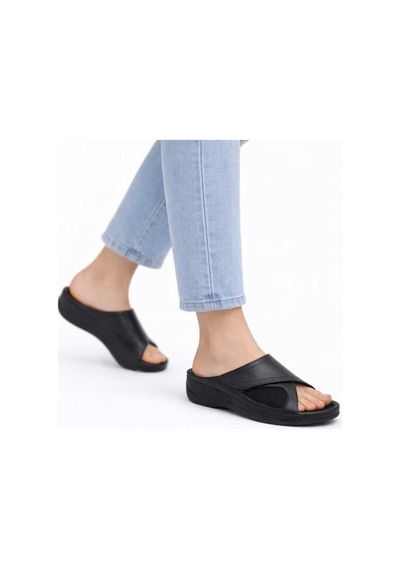 Look Life Kadın Günlük, Rahat, Jelly Cool Teknolojili Halluks Valgus Terlik siyah