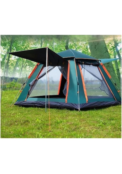 Tenteli 6 Kişilik Otomatik Çadır 240x240x155 Cm Çadır Çantalı Çadır - Sineklikli Çadır Karışık/çok Renkli Çok Renkli