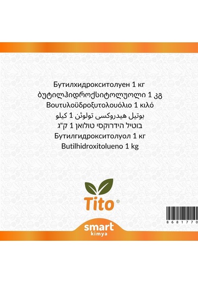 Bütil Hidroksi Toluen Bht E321 Gıda Tipi 1 Kg