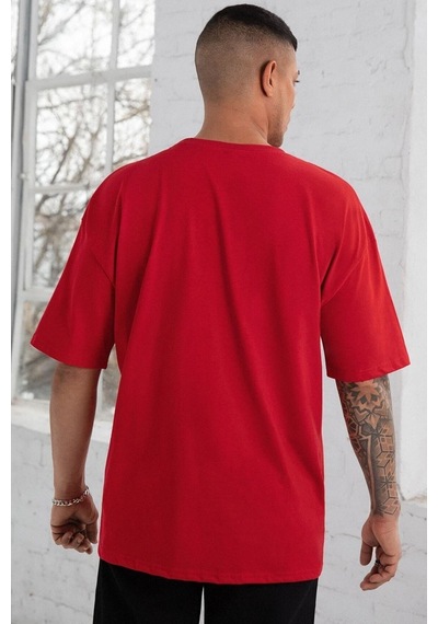 Flood Of Style Unisex Alpha Baskılı T-shirt Kırmızı
