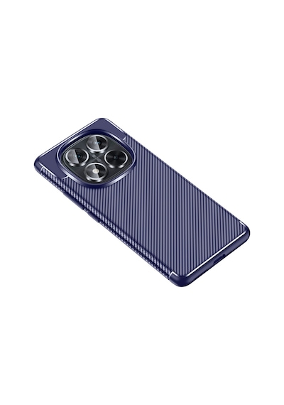 Xiaomi Redmi Note 14 Pro Plus Kılıf Karbon Görünümlü Silikon Kamera Korumalı Üstün Koruma Pazarplus Lacivert