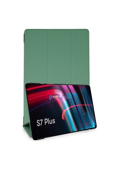 Galaxy T970 Tab S7 Plus 12.4 Kılıf Tablet Smart Kılıf - Koyu Yeşil Diğer