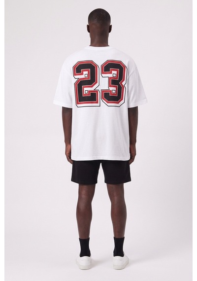 Blow Up Chicago Bulls Yazılı Beyaz Oversize Erkek T-shirt 11209 SİYAH