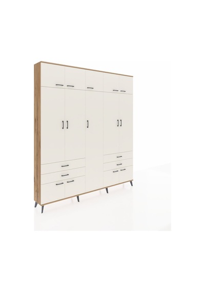 Arges Dolap 12 Raflı 4 Çekmeceli 2 Askılı 220x30x243 Çam-aytaşı/aytaşı Aytası/aytası Arges Dolap 12 Raflı 4 Çekmeceli 2 Askılı 220x30x243 Çam-aytaşı/aytaşı Aytası/aytası